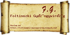 Foltinszki Gyöngyvirág névjegykártya